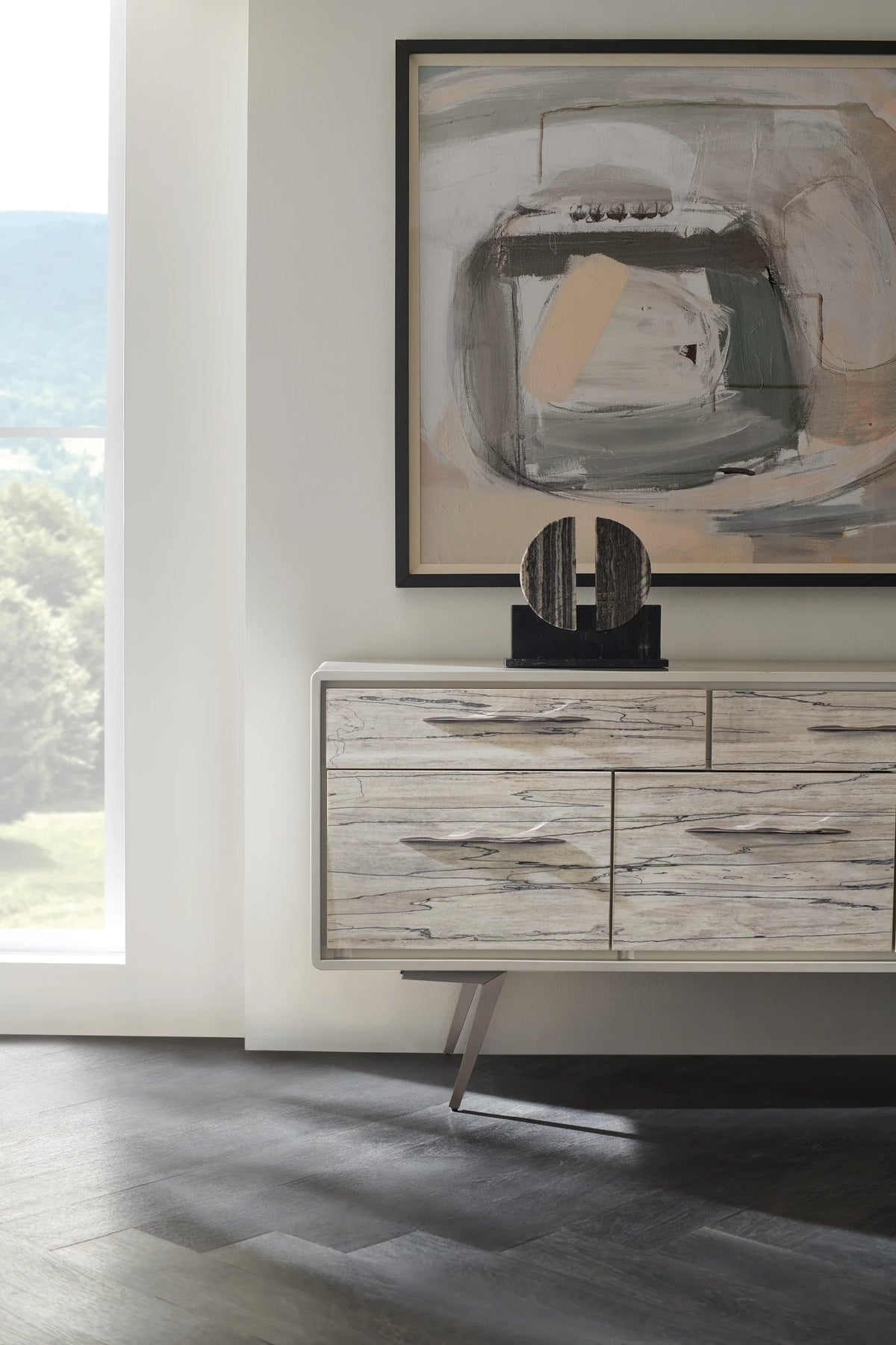 Caracole Highs And Lows Credenza – side view – Lusso Furniture Miami