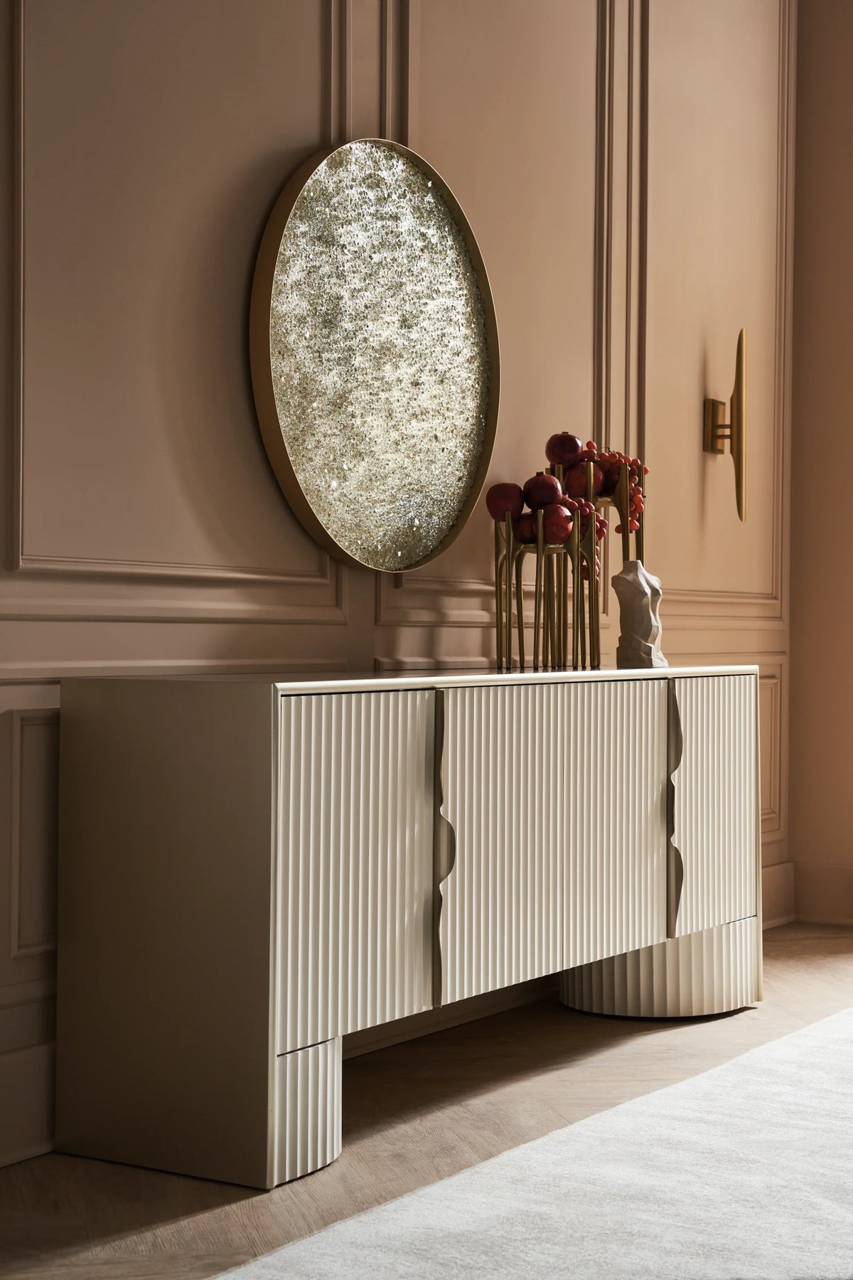 Caracole Corinthian Sideboard – angle view – Lusso Furniture Miami