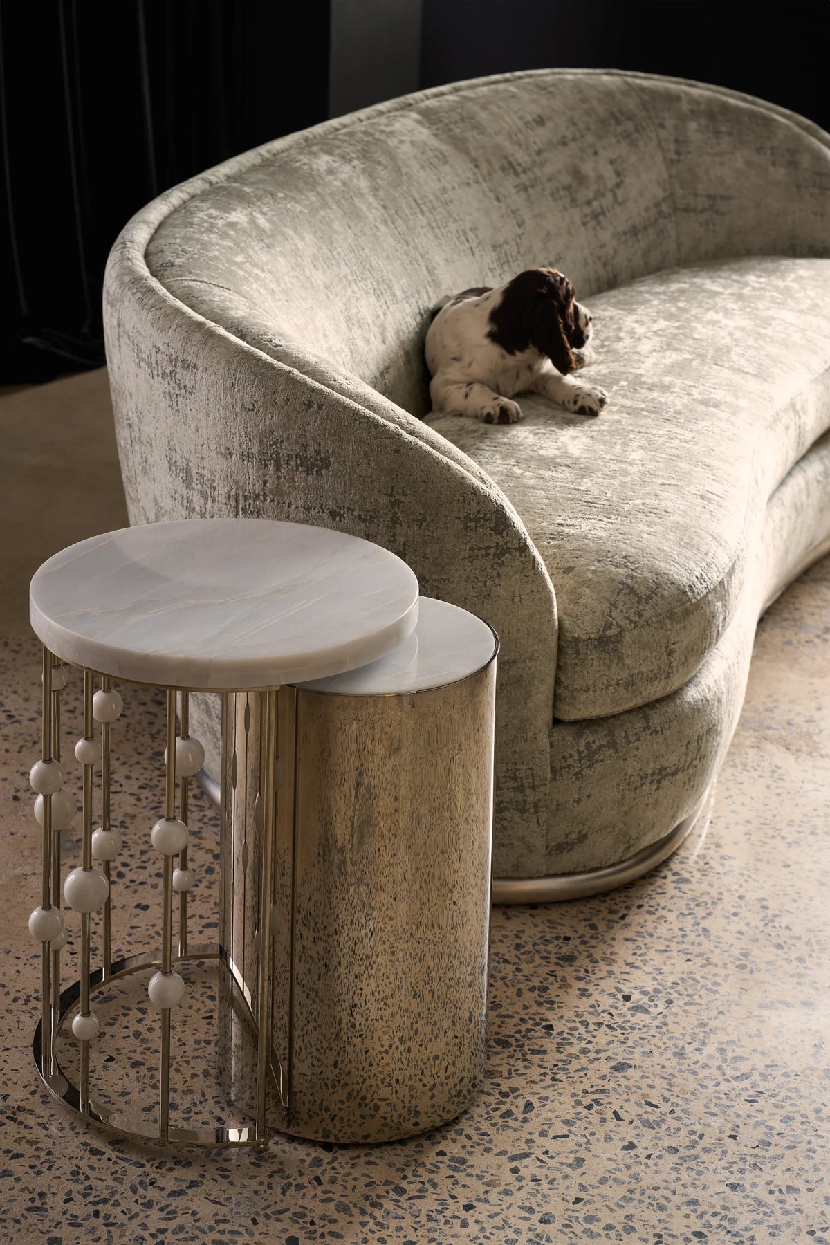 Caracole Orbit Nesting Accent Table – angle view – Lusso Furniture Miami