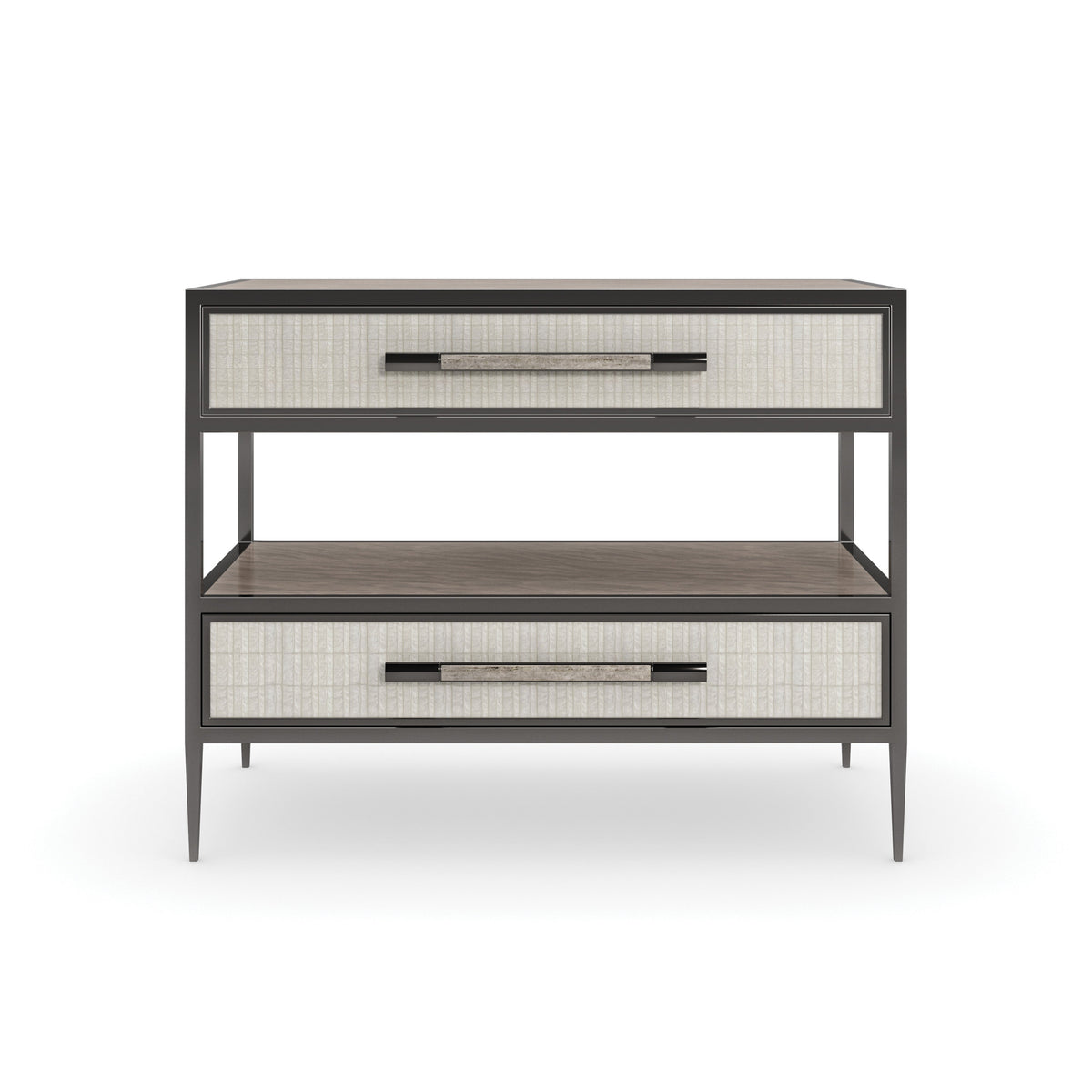 Caracole Dual Impressions Nightstand – front view – Lusso Furniture Miami