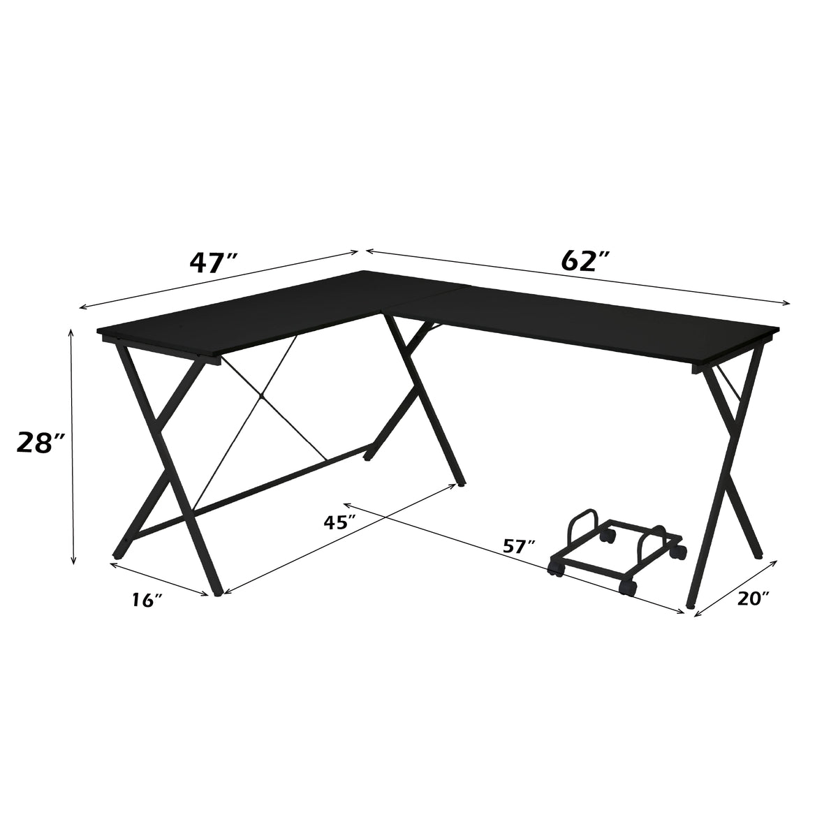 ACME Dazenus Computer Desk – back view – Lusso Furniture Miami