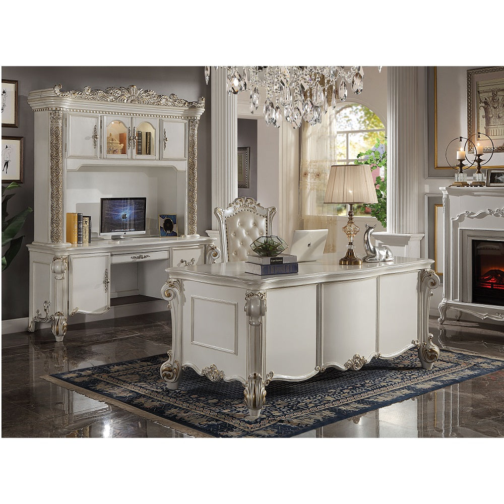 ACME Vendome Computer Desk with Hutch – angle view – Lusso Furniture Miami