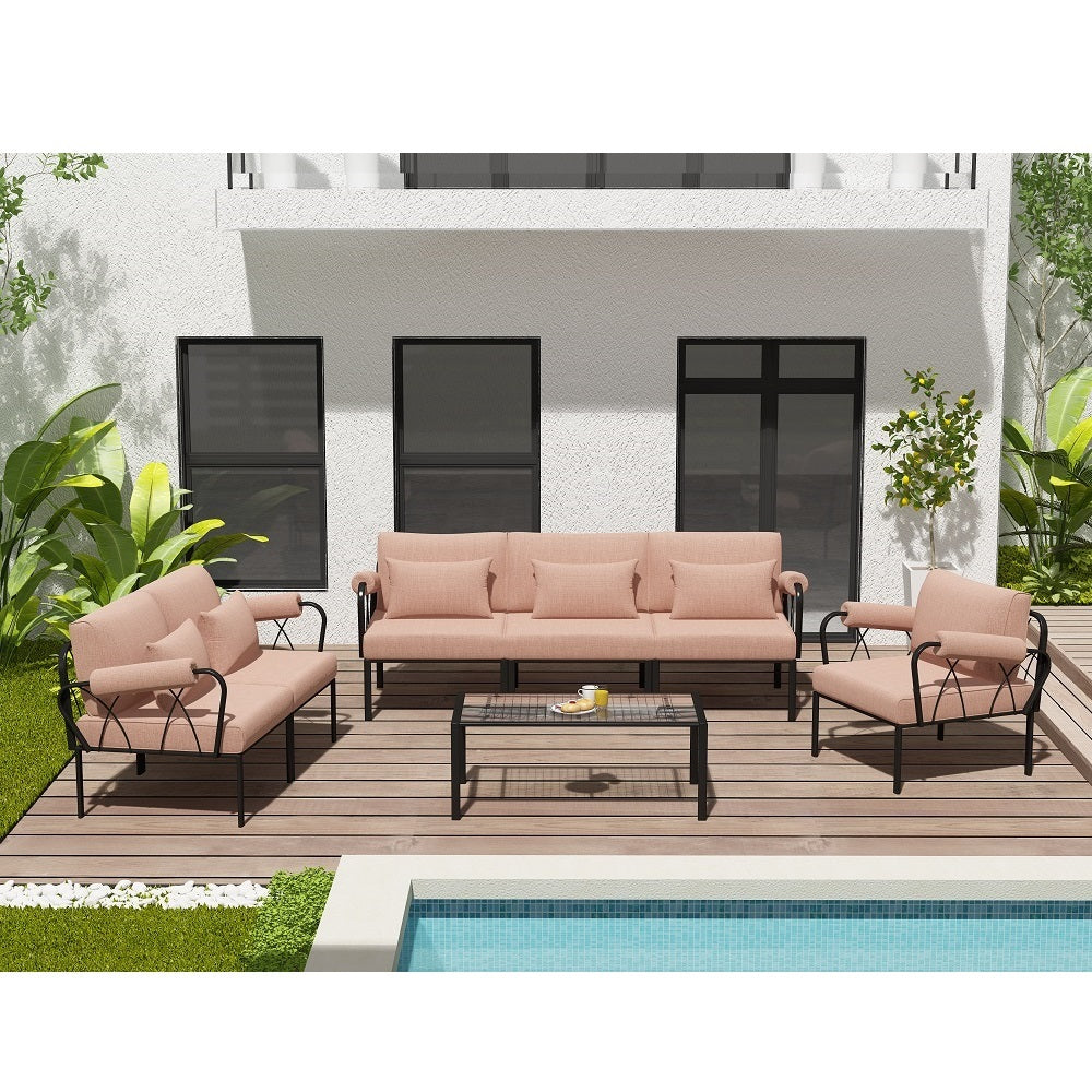 ACME Rajni Patio Ottoman – front view – Lusso Furniture Miami