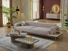 Estella Living Room Set (Cream) – Living Room Set | Lusso Furniture (view 4)