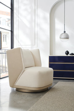 Caracole Seville Swivel Chair – angle view – Lusso Furniture Miami