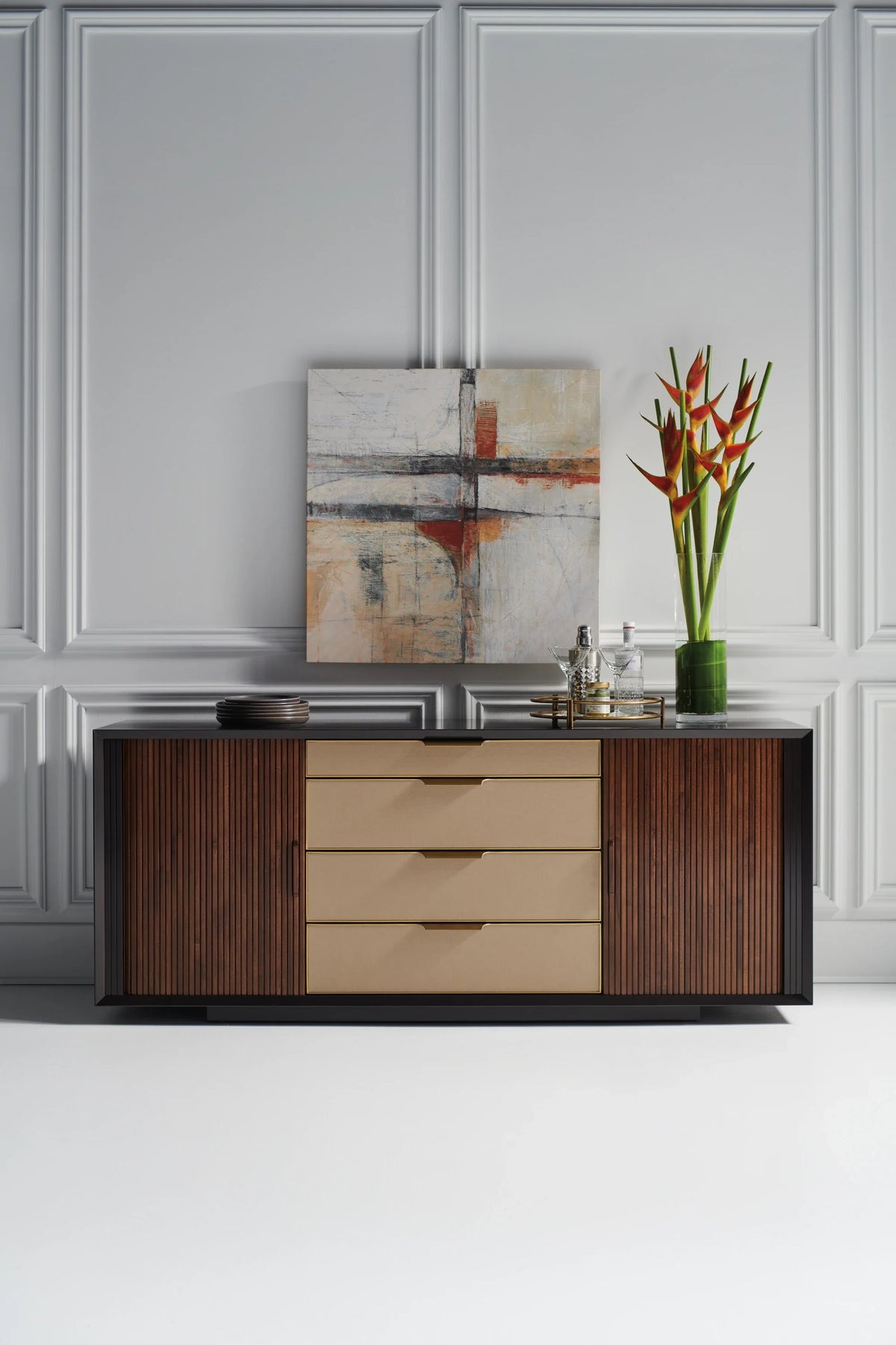 Caracole Around The Corner Sideboard – angle view – Lusso Furniture Miami