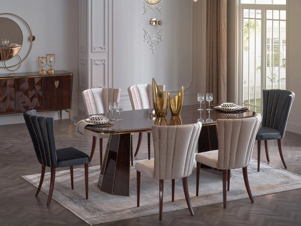 Plaza Dining Room Set (Walnut) 2