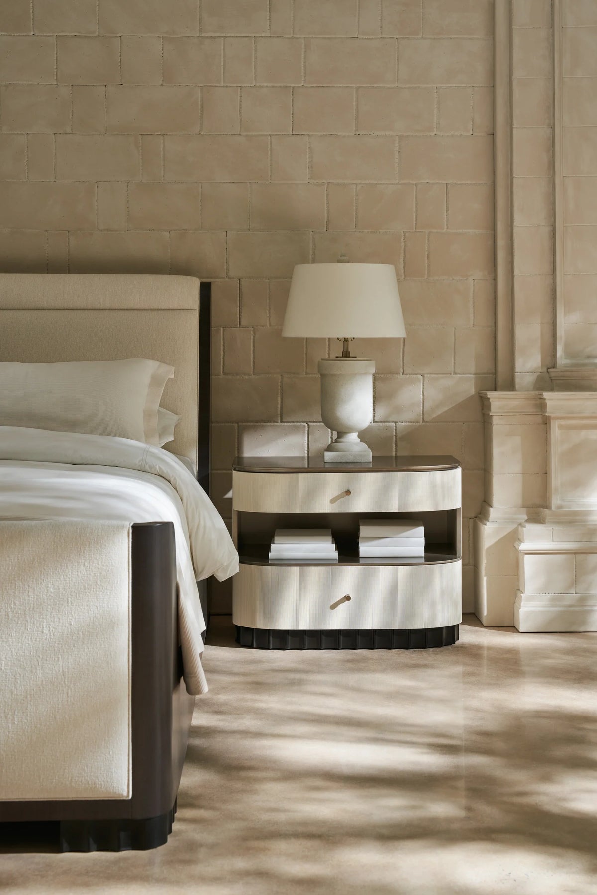 Caracole Deep Sleep Nightstand – side view – Lusso Furniture Miami