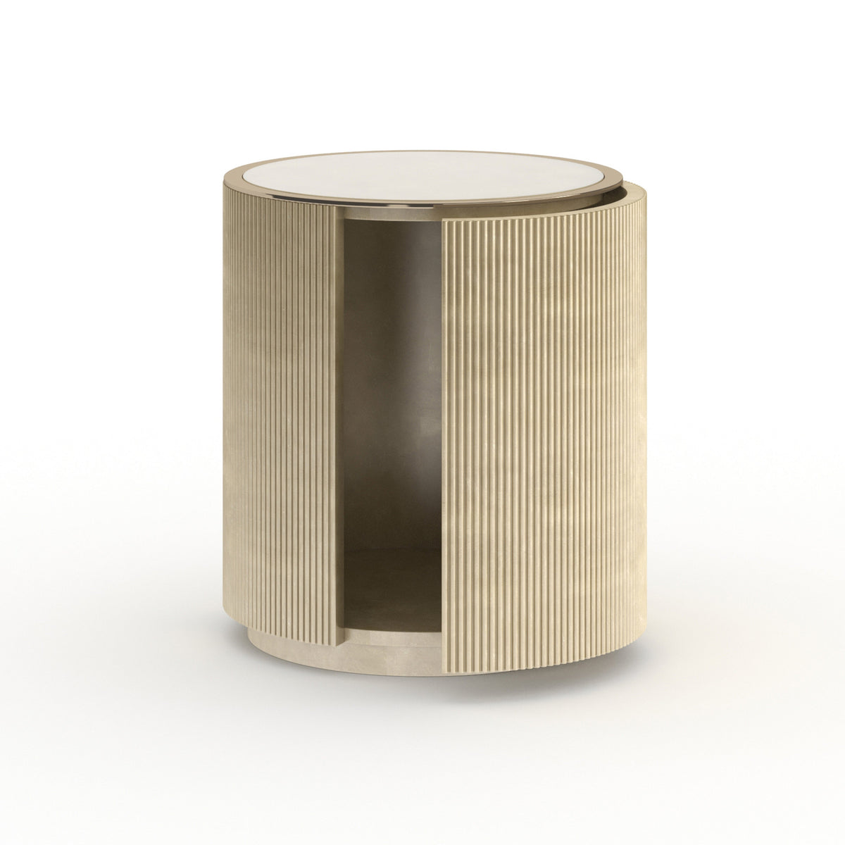 Caracole Love Round End Table – top view – Lusso Furniture Miami