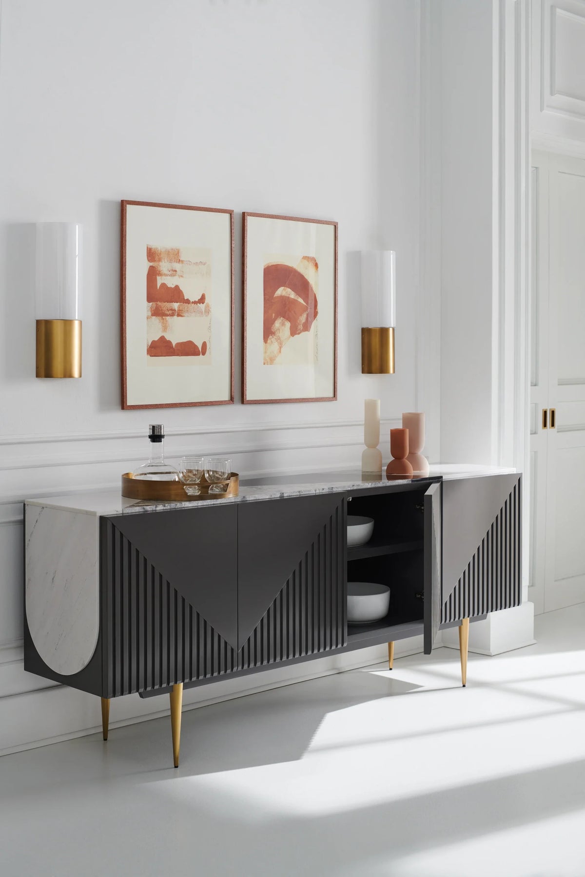 Caracole Over The Edge Buffet – angle view – Lusso Furniture Miami