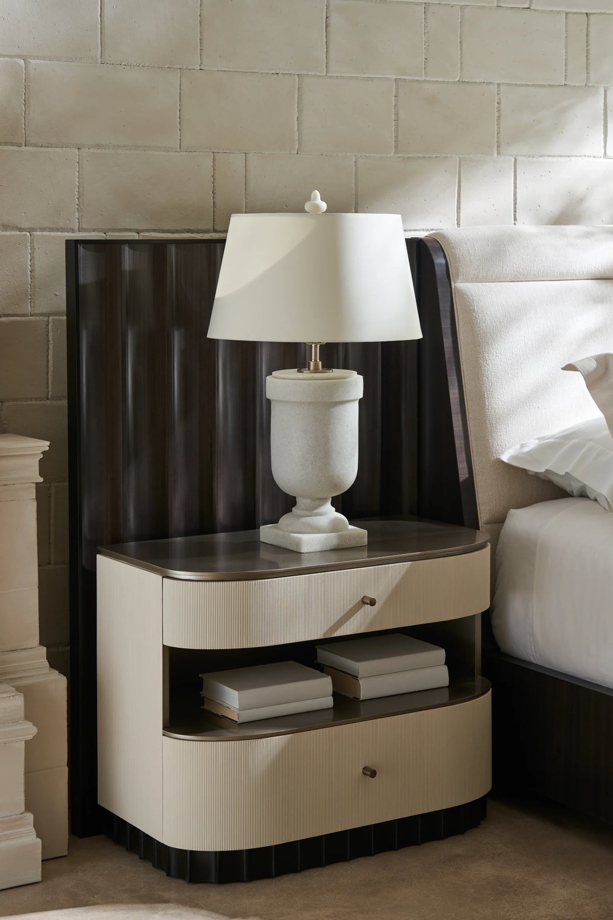 Caracole Deep Sleep Nightstand – back view – Lusso Furniture Miami