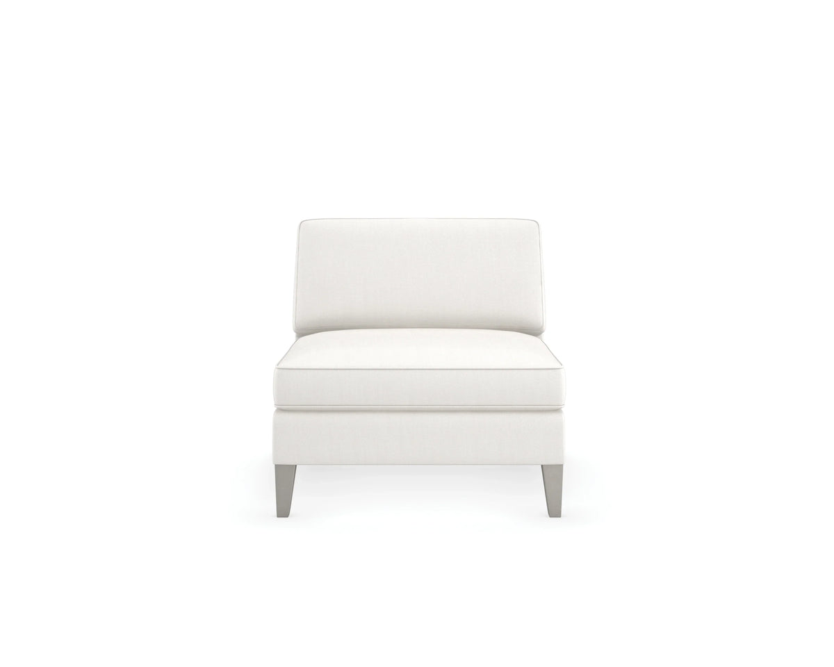 Caracole Victoria Armless Chair – angle view – Lusso Furniture Miami