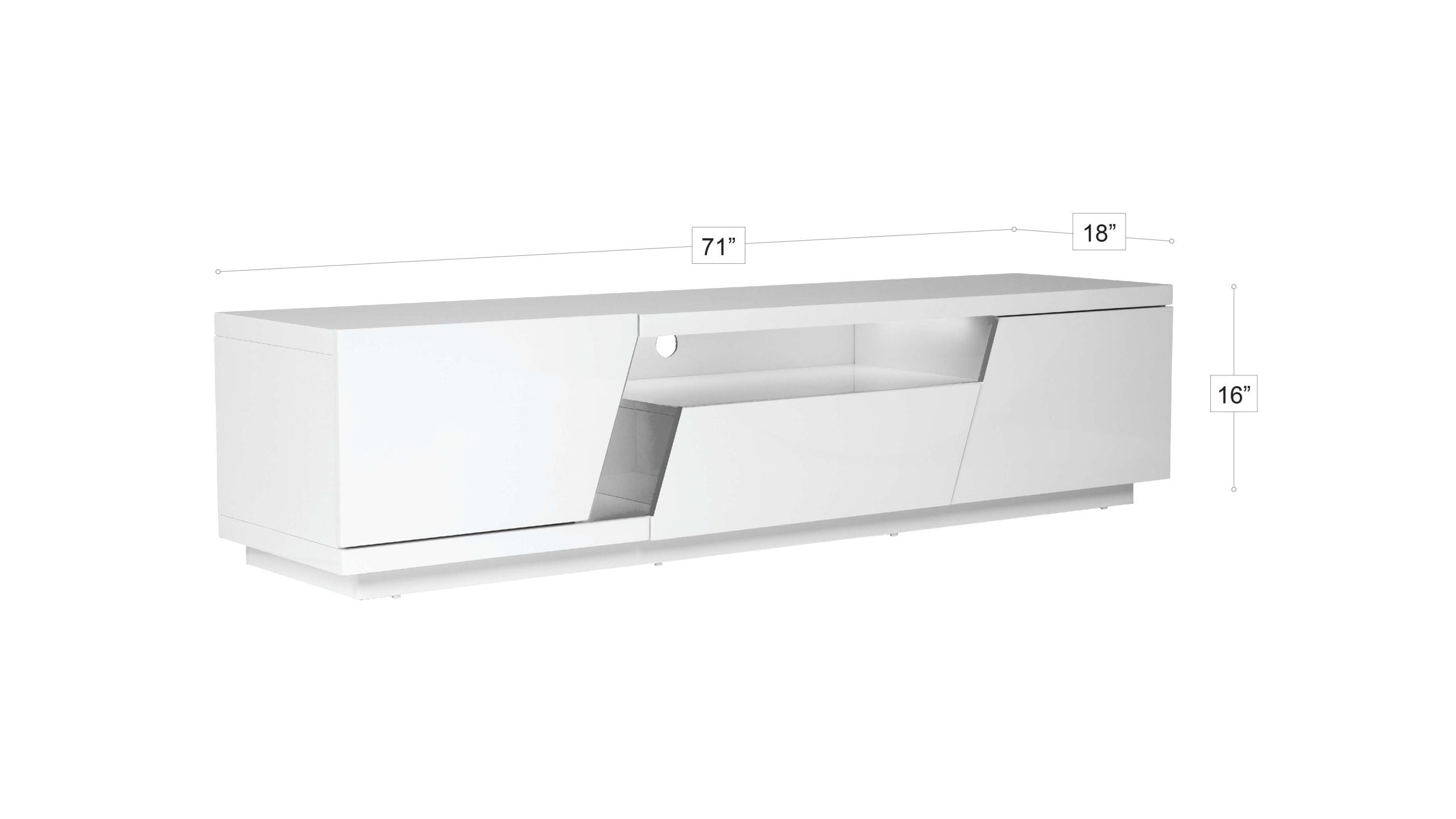 Adalyn TV white gray All White Lacquer Paint