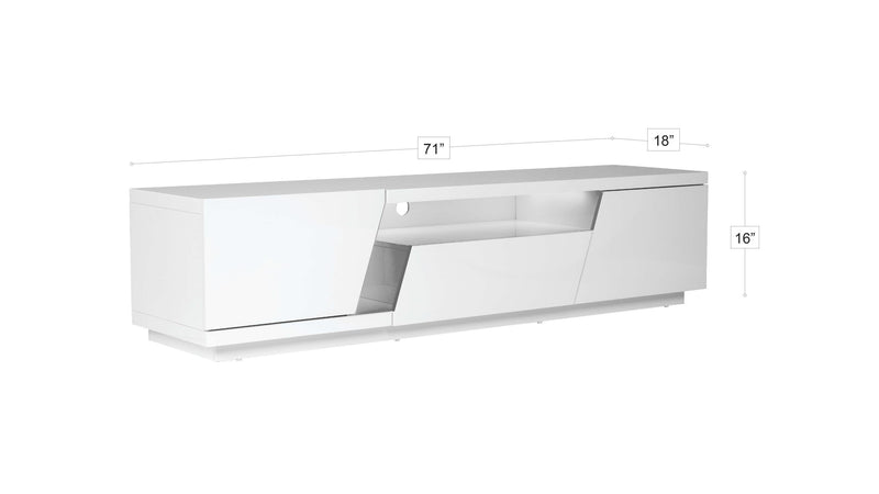 Adalyn TV white gray All White Lacquer Paint-zoom-