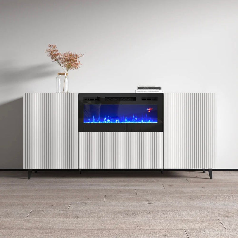 Buffet Sideboard B301-LED 245M Doors White Lacquer UV-zoom-