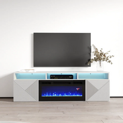 TV1609 White with fireplace Floating