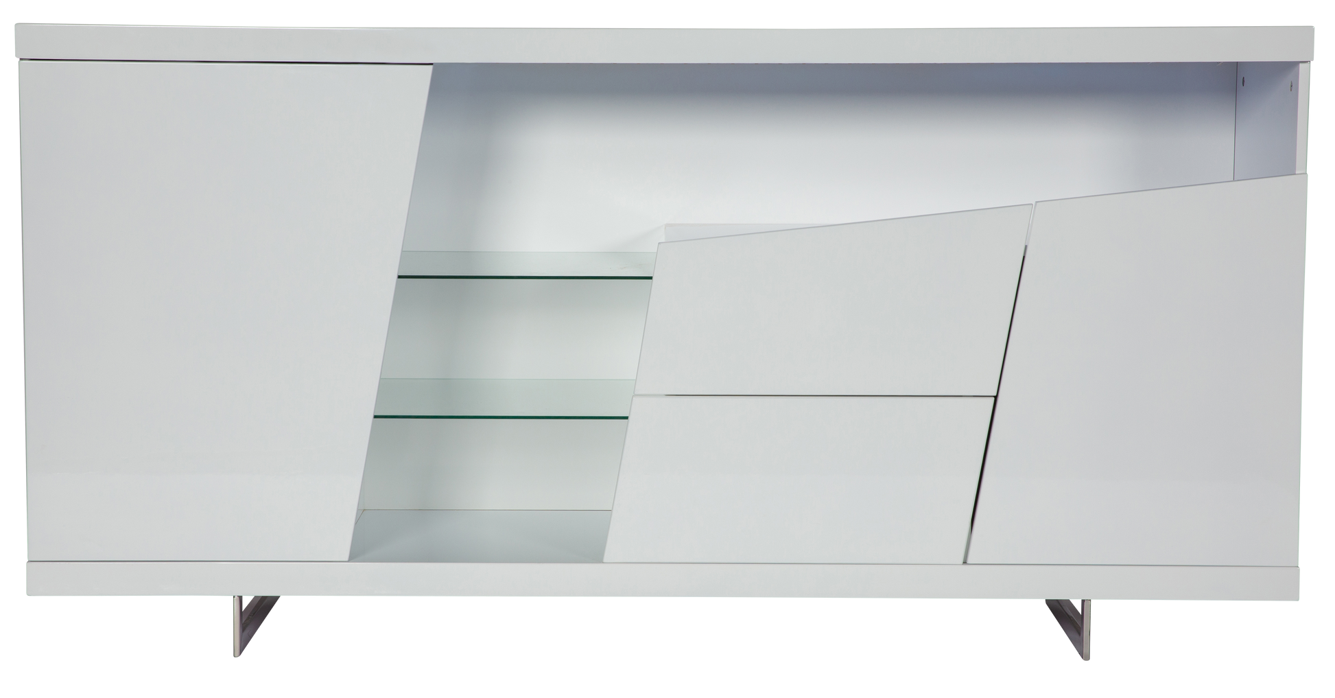 Adalyn Buffet LED All White Lacquer Paint