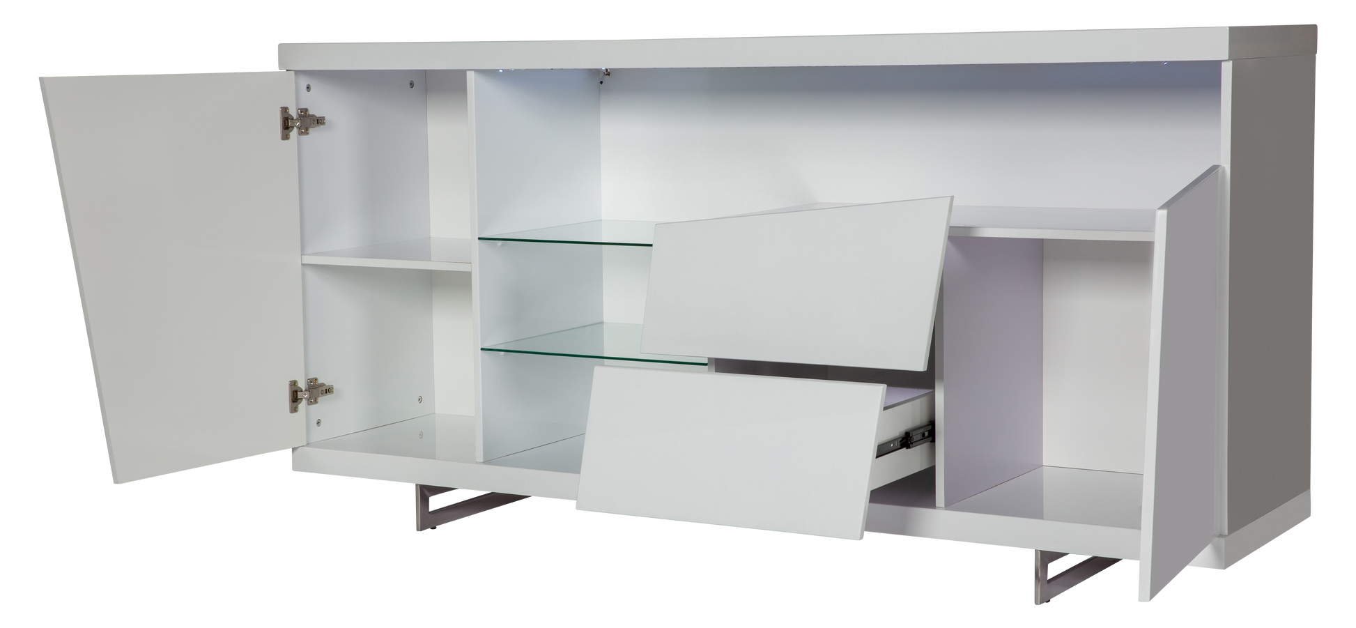 Adalyn Buffet LED All White Lacquer Paint