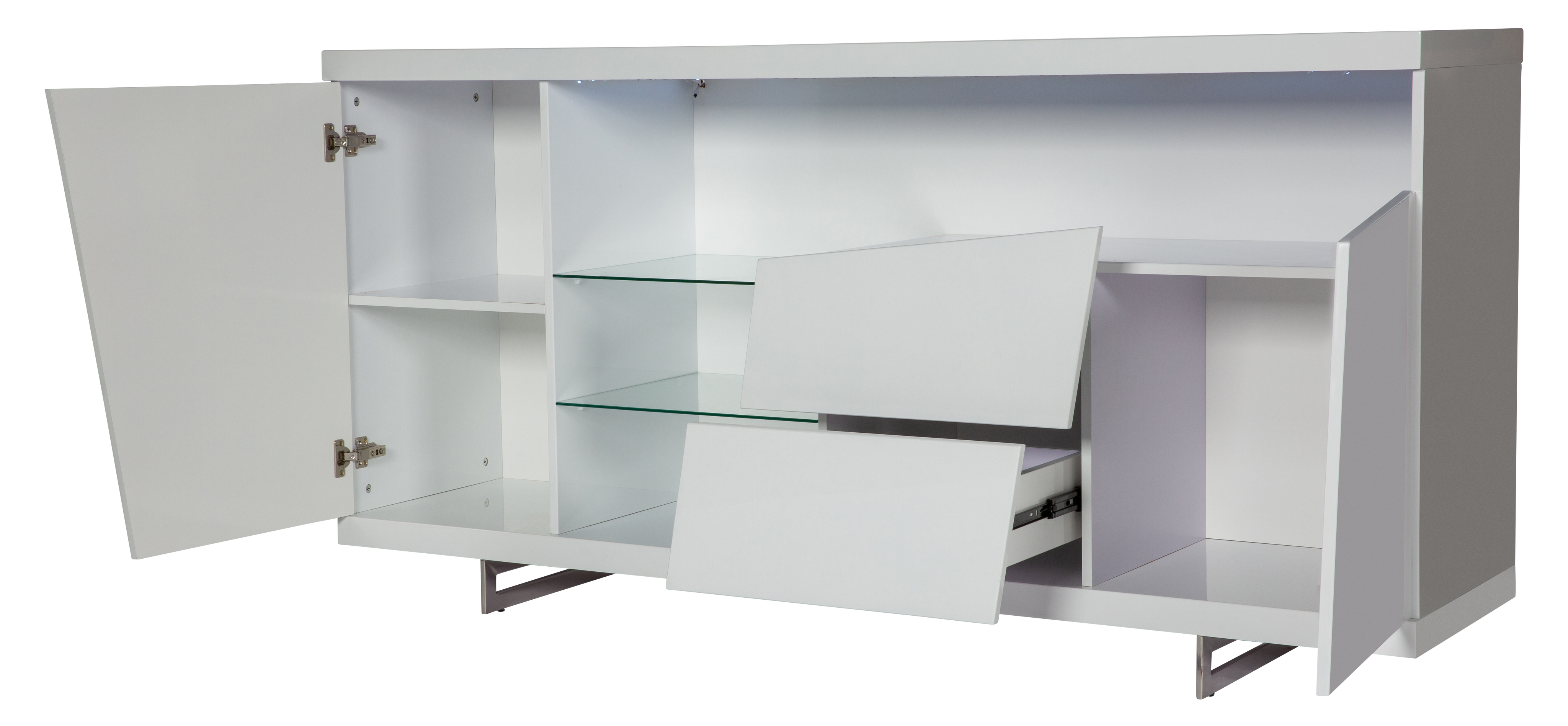 Adalyn Buffet LED All White Lacquer Paint