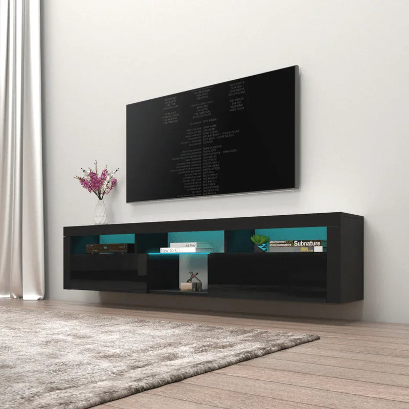 .TV228 Floating TV Stand with LED Black-zoom-