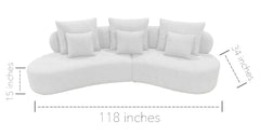 Grace Sectional Sofa with pillows Beige