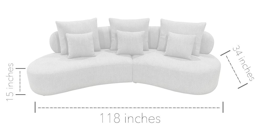 Grace Sectional Sofa with pillows Beige