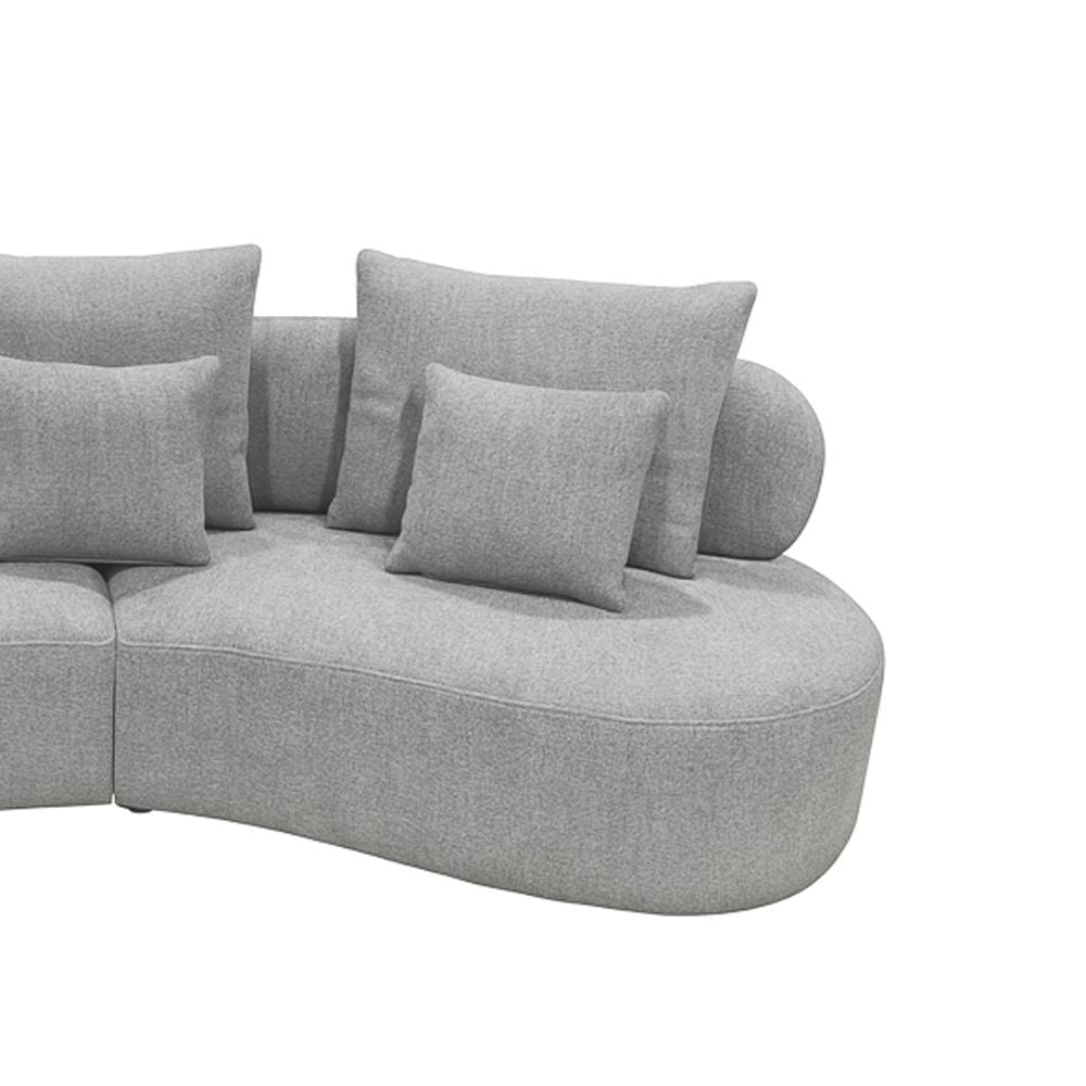 Grace Sectional Sofa with pillows Grey