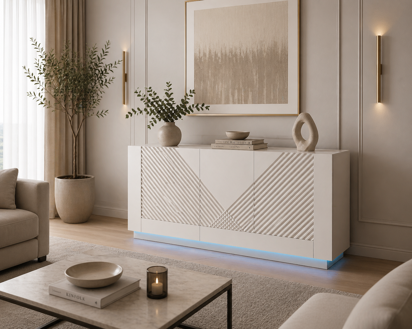 Colonia Buffet Sideboard B302-248 Doors White Lacquer UV