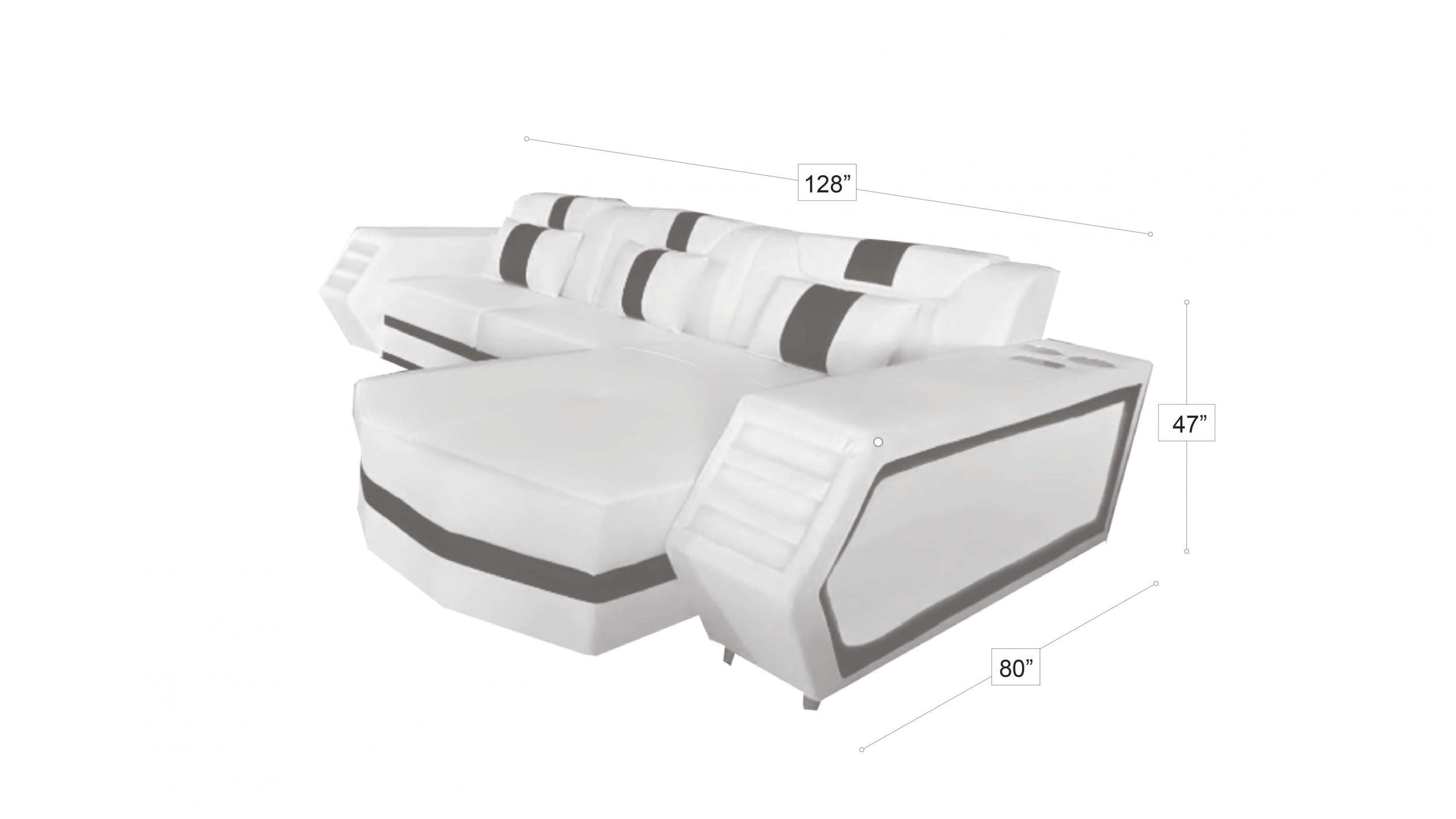 Boa Sectional LED Grey RIGHT