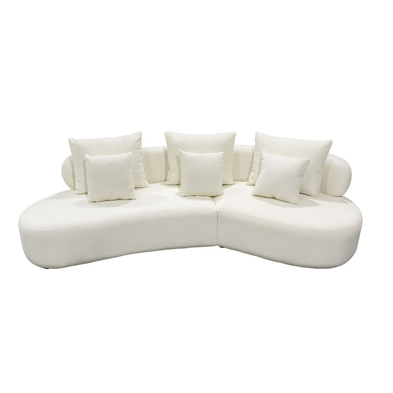 Grace Sectional Sofa with pillows Beige-zoom-