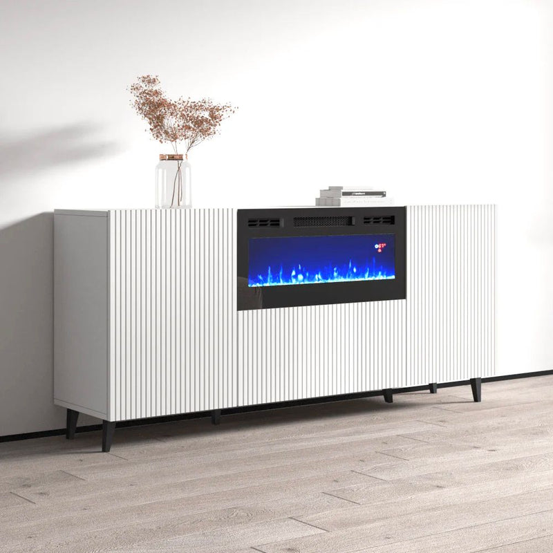 Buffet Sideboard B301-LED 245M Doors White Lacquer UV-zoom-