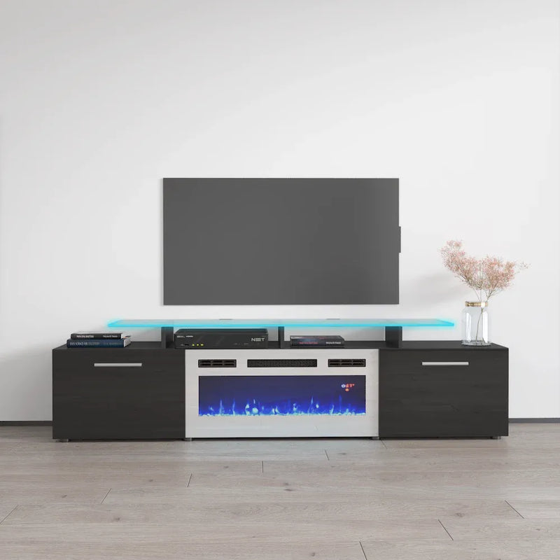 TV2112 Black with Fireplace-zoom-