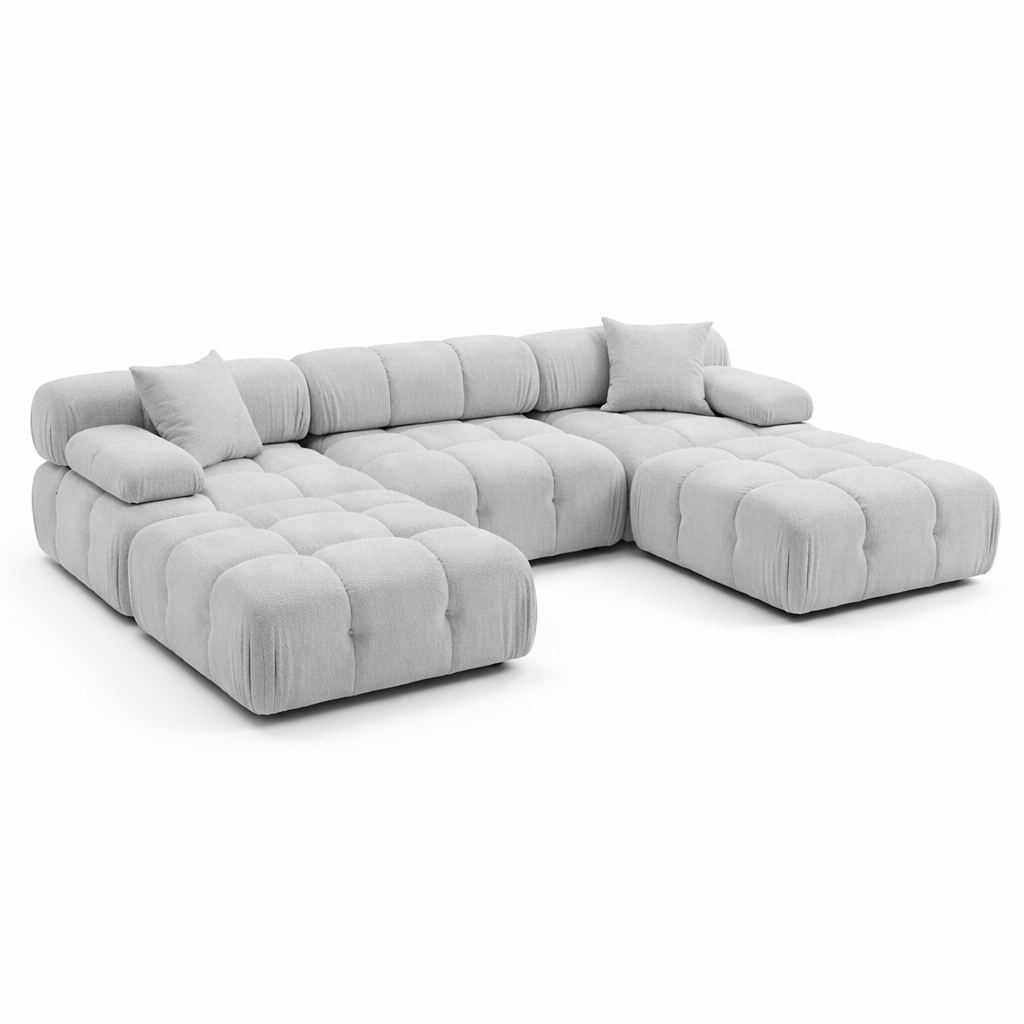 Munich Modular Sectional LIGHT GREY Fabric U OPTION