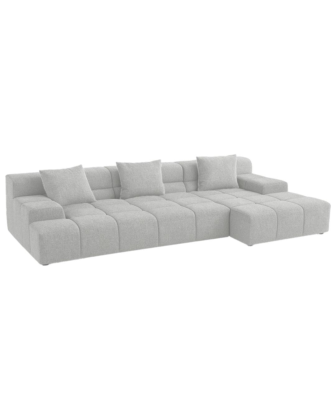 Midtown Sectional HEATHER LIGHT Grey RIGHT