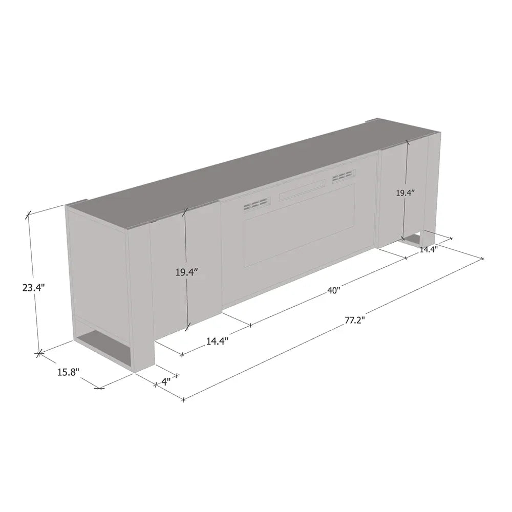 TV 802 with electric fireplace White and Black13