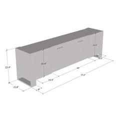 TV 802 with electric fireplace White and Black13