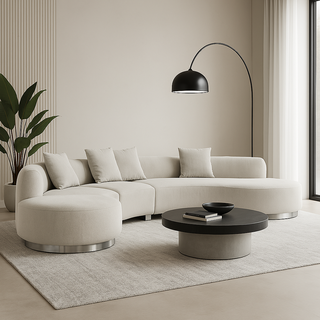 Brickell Contemporary Sofa Cream