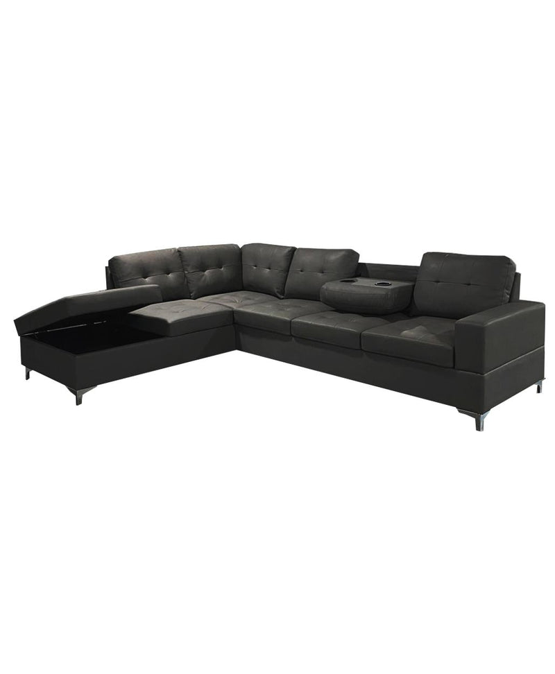Antonella Sectional Black Left-zoom-