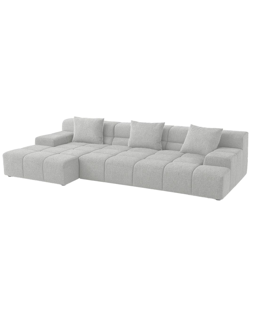 Midtown Sectional HEATHER LIGHT Grey LEFT