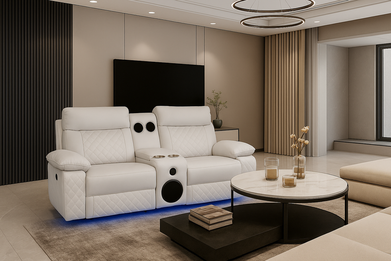 BALTIMORE POWER RECLINER  LOVESEAT WHITE-zoom-