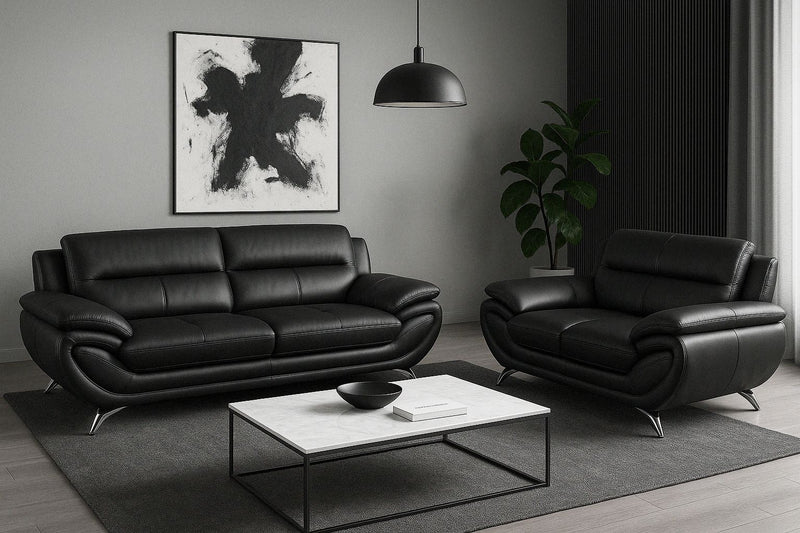 Venecia Sofa Set Black-zoom-