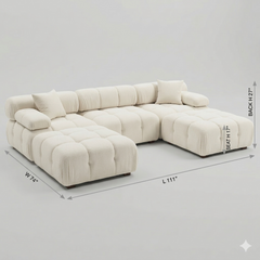 Munich Modular Sectional WHITE/BONE Fabric U OPTION
