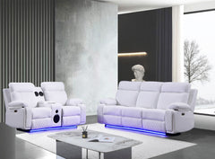BALTIMORE POWER RECLINER SOFA SET WHITE