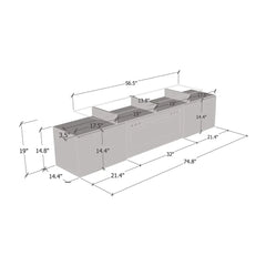 TV2112 WHITE with Fireplace wht