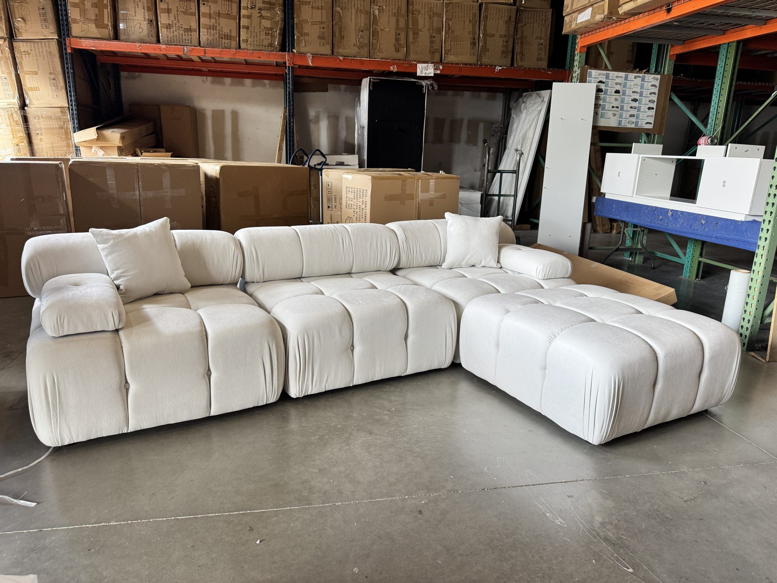 Munich Modular Sectional WHITE/BONE Fabric
