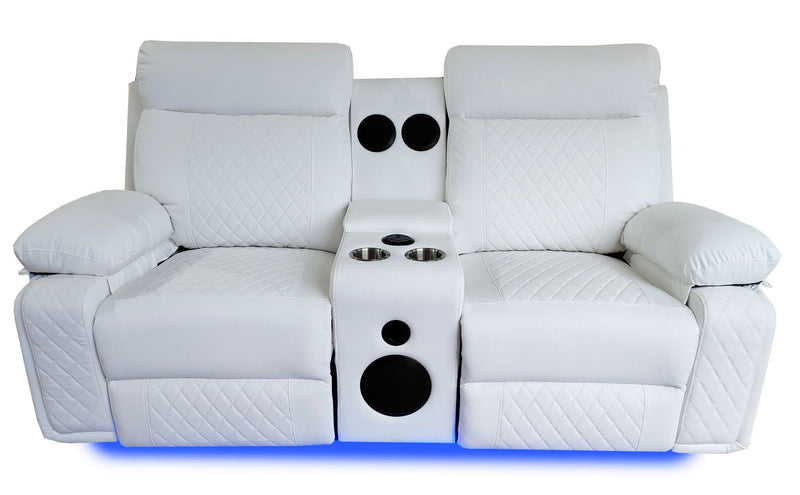 BALTIMORE POWER RECLINER  LOVESEAT WHITE-zoom-