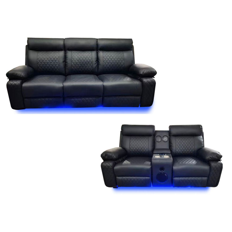 BALTIMORE POWER RECLINER SOFA SET BLACK-zoom-