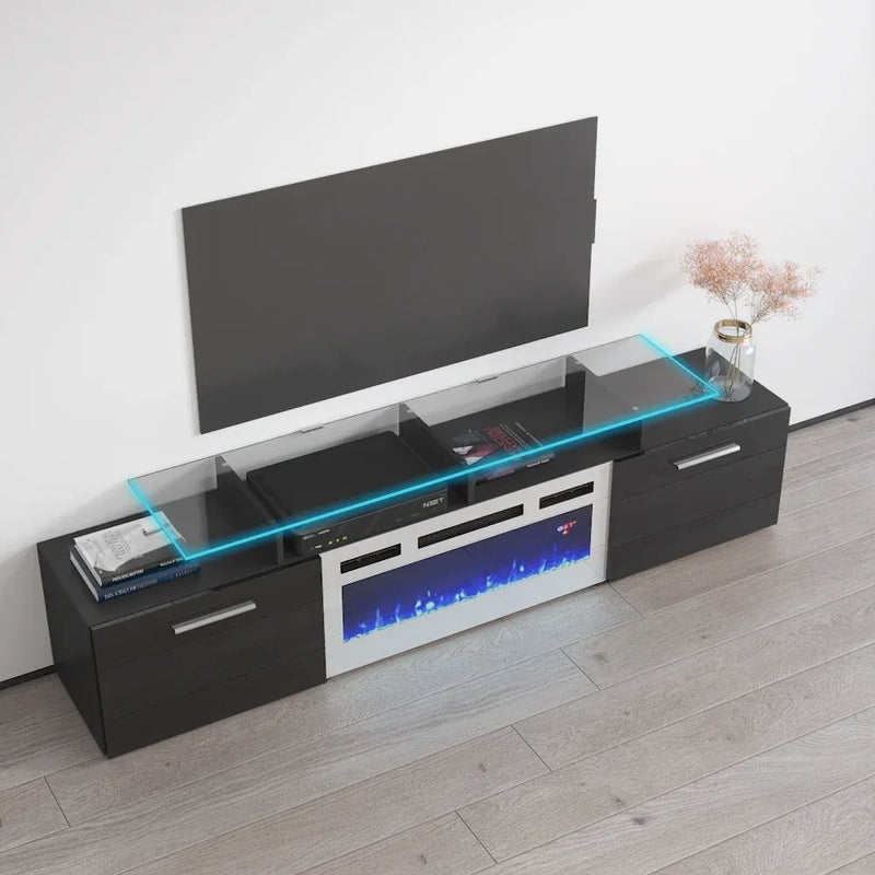 TV2112 Black with Fireplace-zoom-