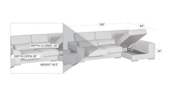 London Sectional Left grey