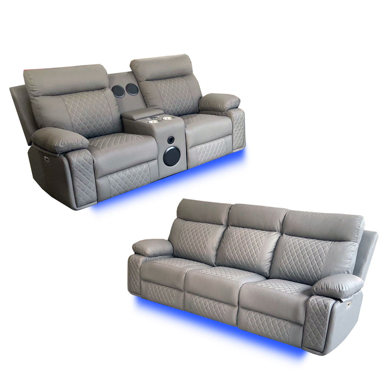 BALTIMORE POWER RECLINER SOFA SET GREY-zoom-